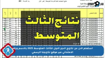 استعلم الآن عن نتائج الدور الأول للثالث المتوسط 2025 بالاسم ورقم الامتحاني عبر موقع نتائجنا الرسمي